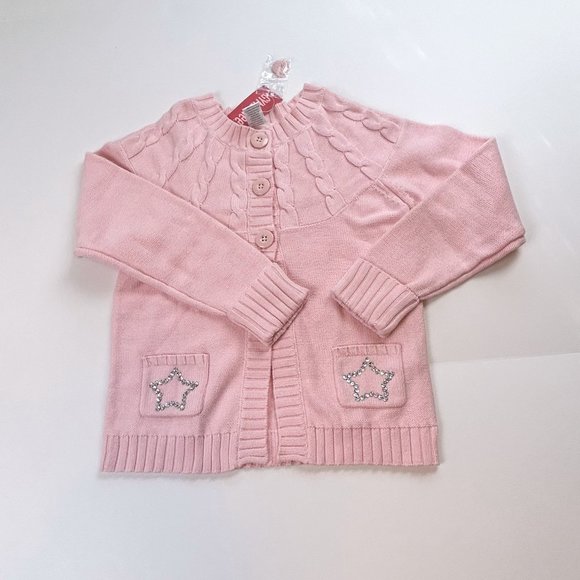 NWT Gymboree Girl Rhinestone Star Cable Cardigan Sweater Size 10 - Picture 1 of 4